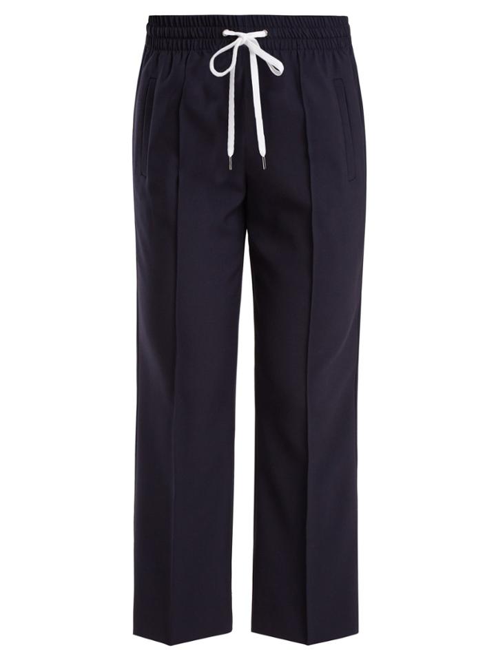 Miu Miu Mid-rise Cropped Wool-blend Trousers