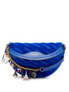 Matchesfashion.com Balenciaga - Souvenir Velvet Belt Bag - Womens - Blue