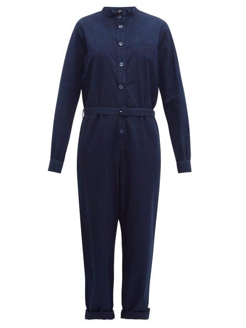 Matchesfashion.com A.p.c. - Laura Lightweight Cotton Jumpsuit - Womens - Indigo