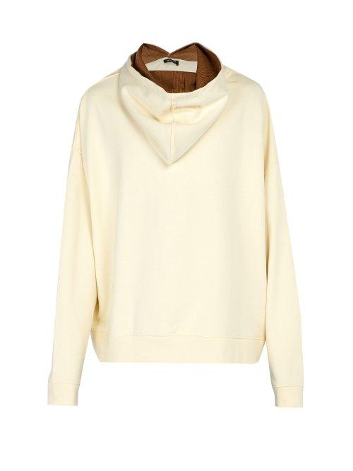 Matchesfashion.com Raf Simons - Back To Front Cotton Hooded Sweatshirt - Mens - White