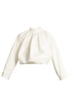 J.w.anderson High-neck Balloon-sleeved Cotton Top