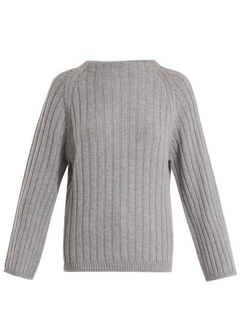 Matchesfashion.com Queene And Belle - Aster Ribbed Knit Cashmere Sweater - Womens - Grey