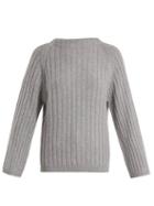 Matchesfashion.com Queene And Belle - Aster Ribbed Knit Cashmere Sweater - Womens - Grey