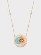 Jacquie Aiche - Evil Eye Moon Diamond, Opal & 14kt Gold Necklace - Womens - Multi