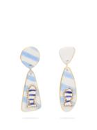 Matchesfashion.com Sonia Boyajian - Miller Mismatched Ceramic Drop Earrings - Womens - Blue