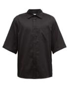 Matchesfashion.com Marine Serre - Point-collar Cotton-poplin Shirt - Mens - Black