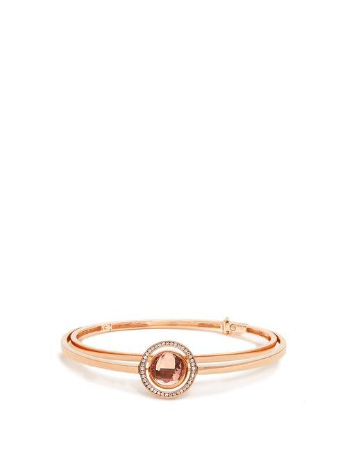 Matchesfashion.com Marie Mas - Diamond, Amethyst, Topaz & Pink Gold Bangle - Womens - Pink