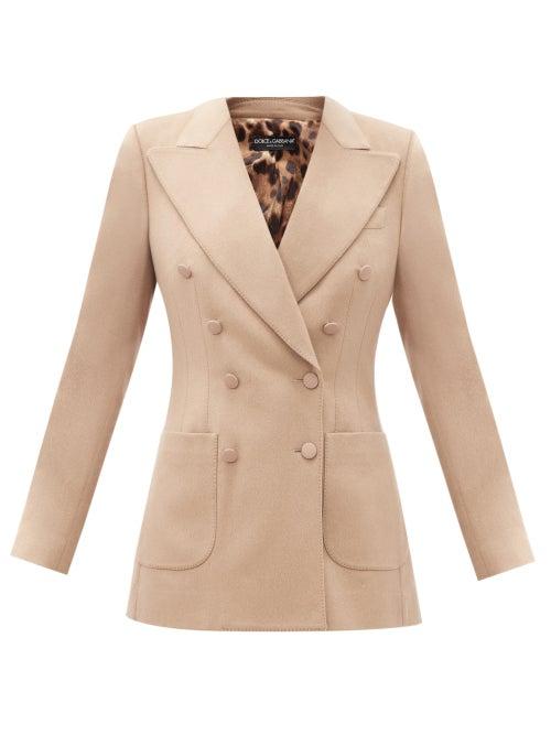Matchesfashion.com Dolce & Gabbana - Double-breasted Cashmere Jacket - Womens - Camel