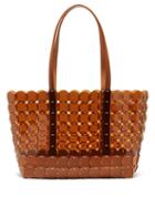 Matchesfashion.com Paco Rabanne - Vinyl And Leather Chainmail Tote - Womens - Brown
