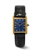 Jacquie Aiche - Vintage Cartier Tank Diamond & Gold-vermeil Watch - Womens - Blue Multi