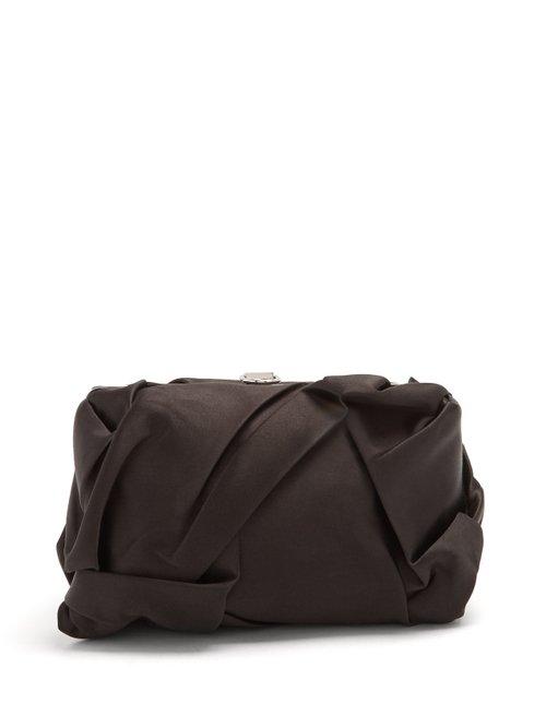 Matchesfashion.com Proenza Schouler - Asymmetric Frame Crinkled Satin Clutch - Womens - Black