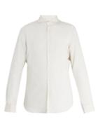 Matchesfashion.com Thom Sweeney - Patch Pocket Spread Collar Linen Shirt - Mens - Beige