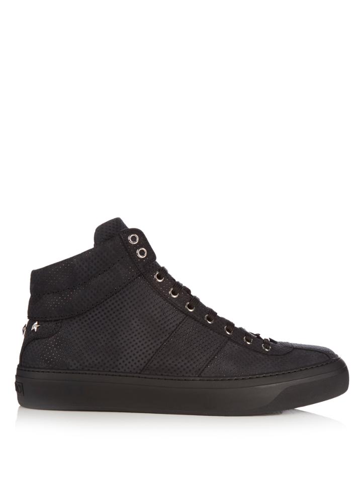 Jimmy Choo Belgravi Debossed-leather High-top Trainers