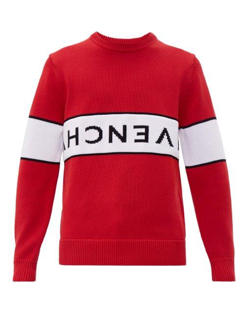 Matchesfashion.com Givenchy - Reverse Logo Cotton Sweater - Mens - Red White