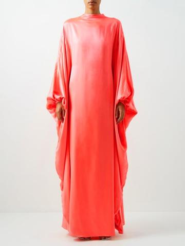 Roksanda - Raziya Silk-satin Kaftan Gown - Womens - Neon Pink