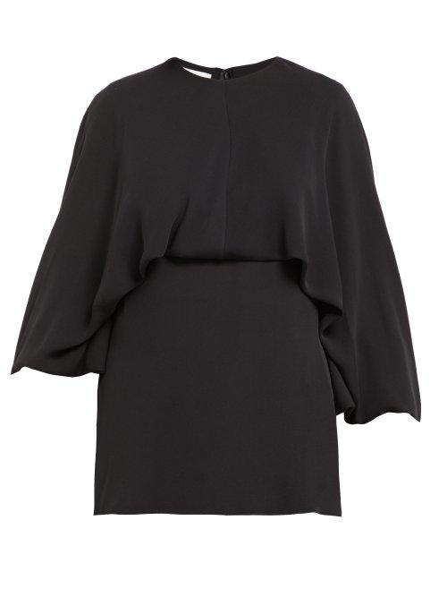 Matchesfashion.com Valentino - Draped Silk Georgette Blouse - Womens - Black