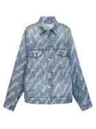 Balenciaga - Logo-print Denim Jacket - Womens - Light Denim
