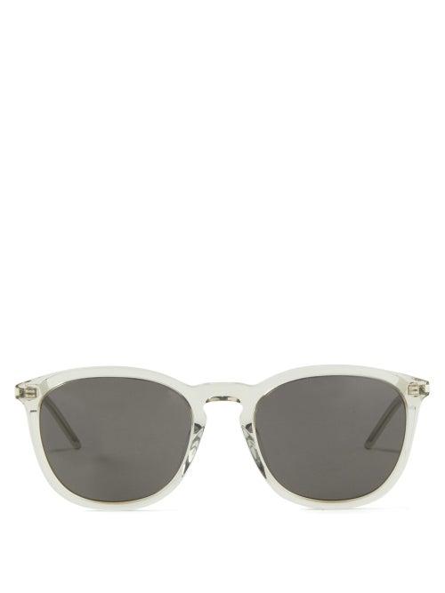 Saint Laurent Eyewear - Square Acetate Sunglasses - Mens - Clear