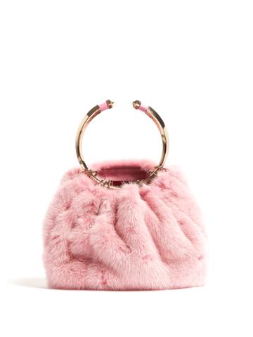 Valentino Bebop Fur Ring Clutch Bag