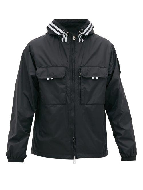 Matchesfashion.com Moncler - Reflective-stripe Technical Hooded Jacket - Mens - Black