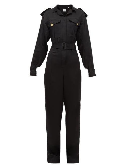 Matchesfashion.com Burberry - Catalina Mulberry-silk Jumpsuit - Womens - Black