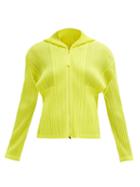 Pleats Please Issey Miyake - Technical-pleated Hooded Jacket - Womens - Yellow