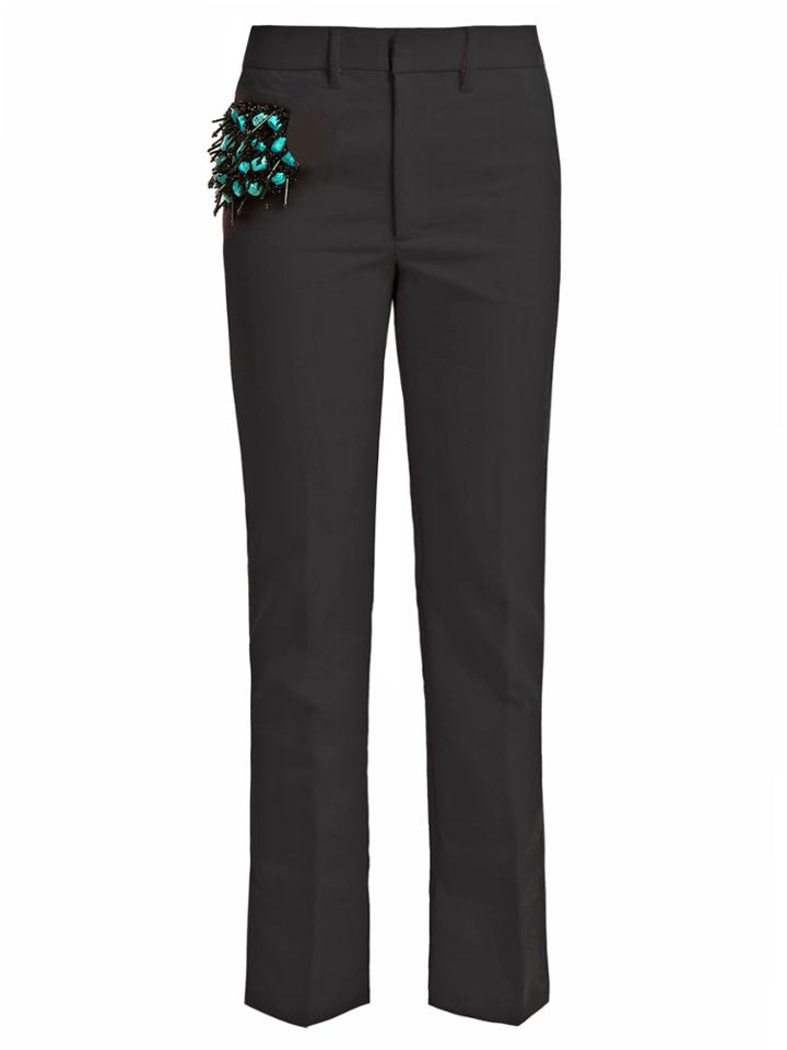 Toga Bead-embellished Straight-leg Wool-blend Trousers