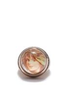 Francesca Villa - Sloe Fairy Antique Print, Sapphire & 9kt Gold Ring - Womens - Pink Multi