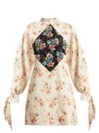 Matchesfashion.com Christopher Kane - Archive Floral Print Crepe Mini Dress - Womens - Beige Print