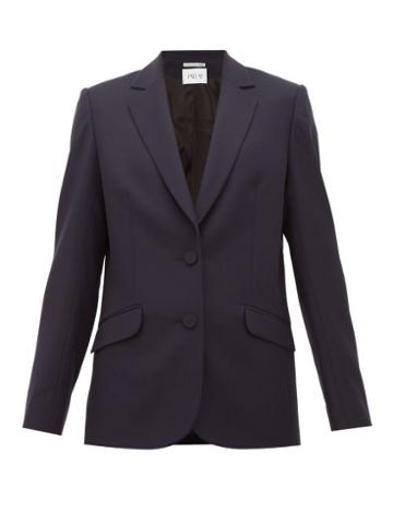 Matchesfashion.com Pallas X Claire Thomson-jonville - Faulkner Single Breasted Wool Twill Blazer - Womens - Navy