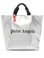 Matchesfashion.com Palm Angels - Logo Print Metallic Tote Bag - Mens - Silver