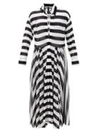 Matchesfashion.com Norma Kamali - Asymmetrical-striped Shirtdress - Womens - Black Stripe