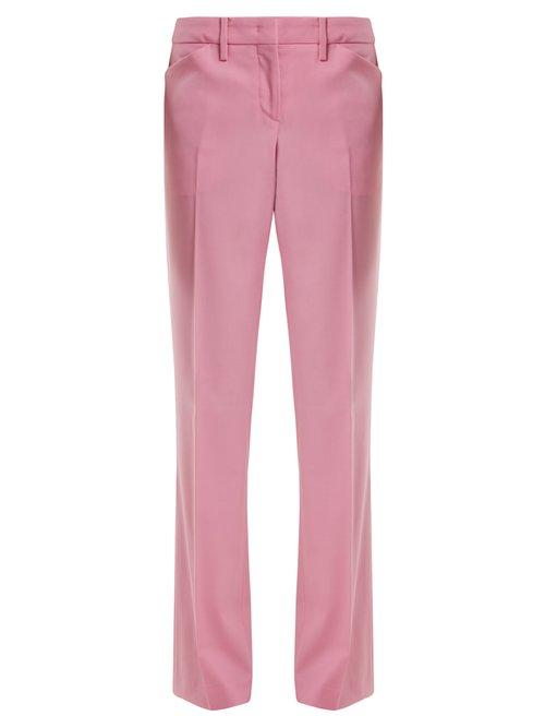 Matchesfashion.com No. 21 - Mid Rise Straight Leg Wool Blend Trousers - Womens - Light Pink