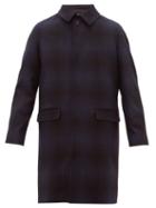Matchesfashion.com A.p.c. - Mills Tartan Jacquard Felted Wool Blend Coat - Mens - Navy Multi