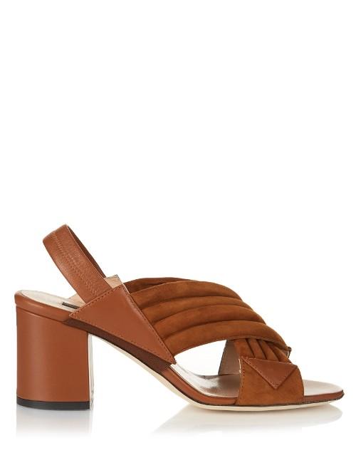 Chrissie Morris Crossover Suede Mules