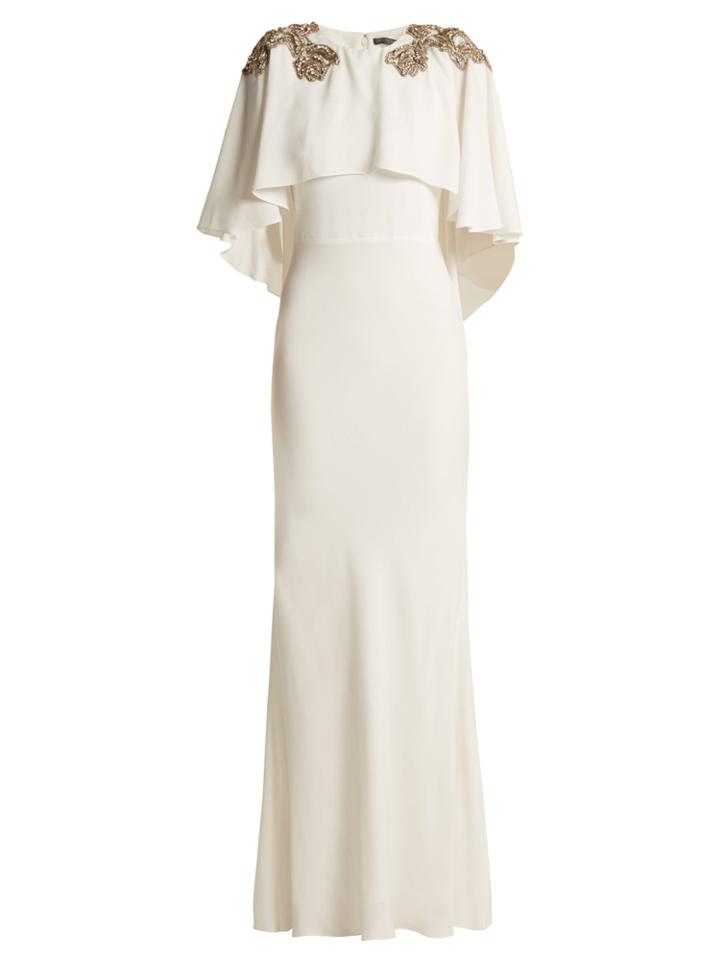 Alexander Mcqueen Embellished Crepe Gown