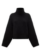 Matchesfashion.com Khaite - Marion Split-cuff Cashmere Sweater - Womens - Black
