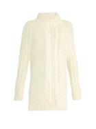 Fendi High-neck Cable-knit Wool Sweater
