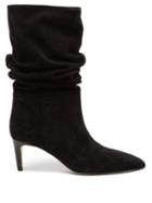 Paris Texas - Slouchy Suede Knee-high Boots - Womens - Black