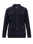 Matchesfashion.com Ralph Lauren Purple Label - Edmond Flap-pocket Suede Jacket - Mens - Navy