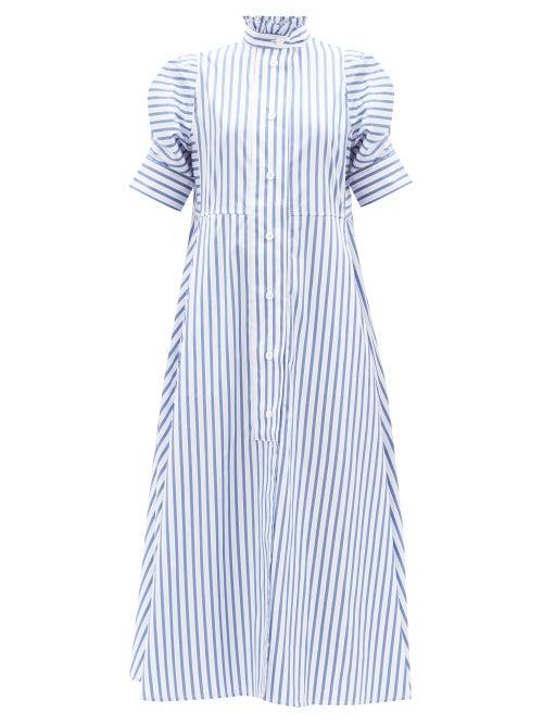 Thierry Colson - Venetia Mayfair Cotton-poplin Shirt Dress - Womens - Navy Stripe