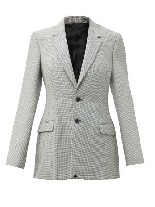 Matchesfashion.com Wardrobe. Nyc - Release 05 Contour Houndstooth Merino-wool Jacket - Womens - Black White