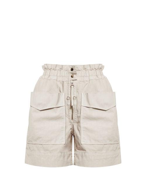 Matchesfashion.com Isabel Marant Toile - Lizy High Rise Pocket Shorts - Womens - Ivory