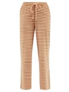 The Upside - Elka Striped Cotton-blend Towelling Track Pants - Womens - Pink Stripe