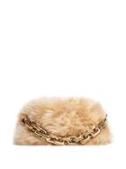 Bottega Veneta - The Chain Pouch Shearling Shoulder Bag - Womens - Beige