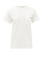 Matchesfashion.com Hillier Bartley - Monogram-embroidered Cotton T-shirt - Womens - White