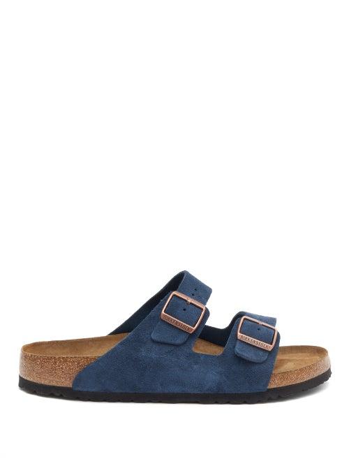 Matchesfashion.com Birkenstock - Arizona Two-strap Suede Slides - Mens - Navy