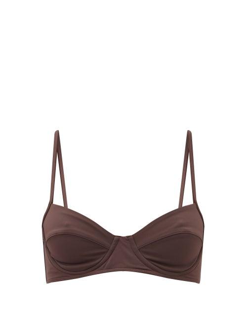 Matchesfashion.com Mara Hoffman - Lua Underwired Recycled-fibre Blend Bikini Top - Womens - Dark Brown