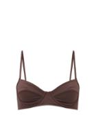 Matchesfashion.com Mara Hoffman - Lua Underwired Recycled-fibre Blend Bikini Top - Womens - Dark Brown