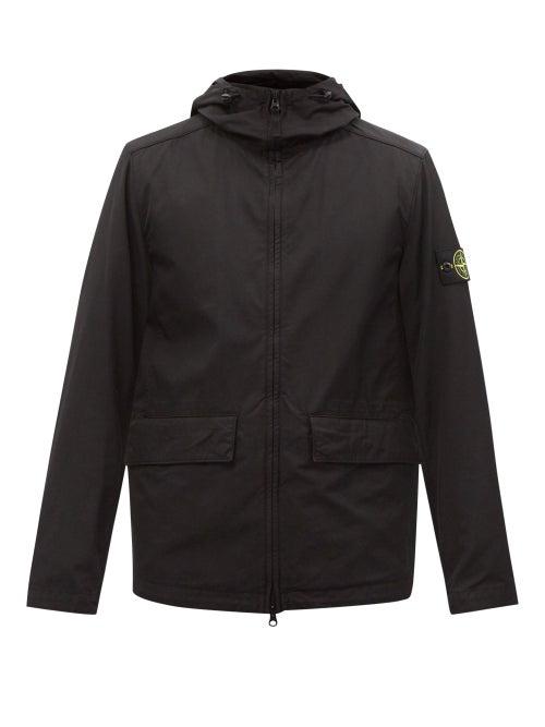 Stone Island - Logo-patch Hooded Nylon-blend Jacket - Mens - Black